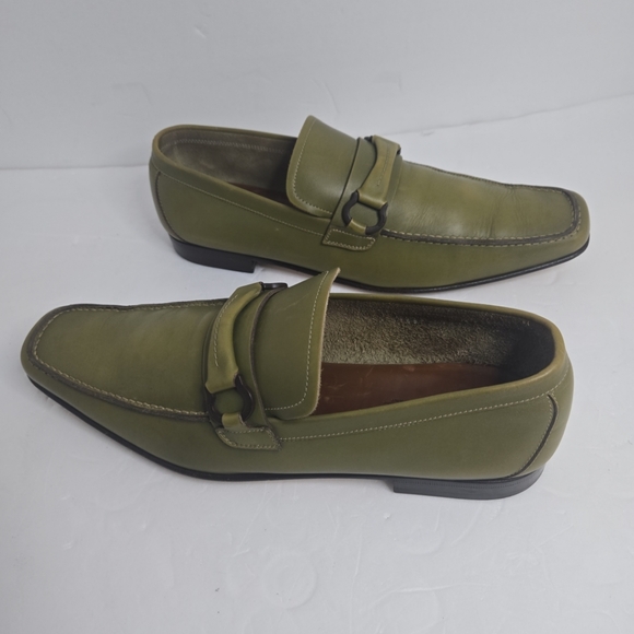 Salvadore Ferragamo Jade Calf Amico 10.5 GreenOlive